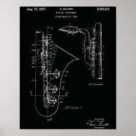 Vintage Saxophone Patent Art Print