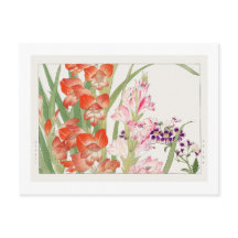 Vintage scabiosa & montbretia bloem, ukiyo e