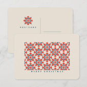 Vintage Scandinavian Christmas Pattern  RSVP Kaartje (Voorkant / Achterkant)