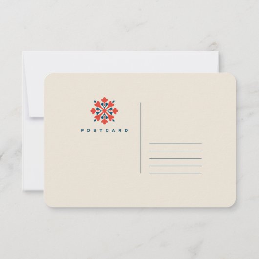 Vintage Scandinavian Christmas Pattern  RSVP Kaartje (Achterkant)