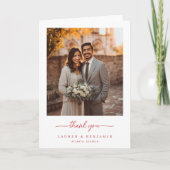 Vintage Scarlet Château Wedding Bedankkaart (Voorkant)