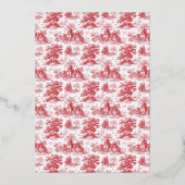 Vintage Scarlet Château Wedding Folie Uitnodiging (Achterkant)