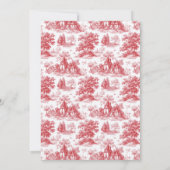 Vintage Scarlet Château Wedding Kaart (Achterkant)