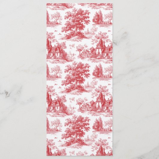 Vintage Scarlet Château Wedding Menu (Achterkant)