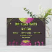 Vintage scary birthday  kaart (Staand voorkant)