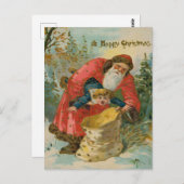 Vintage Scary Santa Kidnaps Naughty Child Briefkaart (Voorkant / Achterkant)