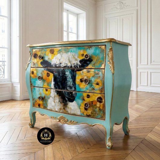 Vintage Schaap Rustieke Bloemendecoupage Tissuepapier