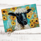 Vintage Schaap Rustieke Bloemendecoupage Tissuepapier
