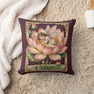Vintage Schaarprent Afbeelding - Slaapfee in Lotus Kussen