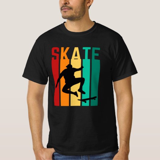 Vintage Schaats jong man T-shirt (Voorkant)