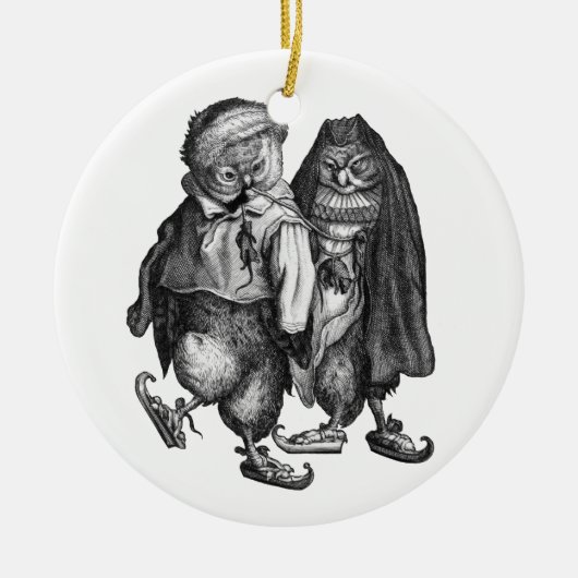 vintage schaatsen keramisch ornament (Voorkant)