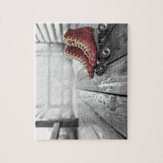 Vintage schaatsen legpuzzel (Verticaal)