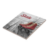 Vintage schaatsen tegeltje (Zijkant)