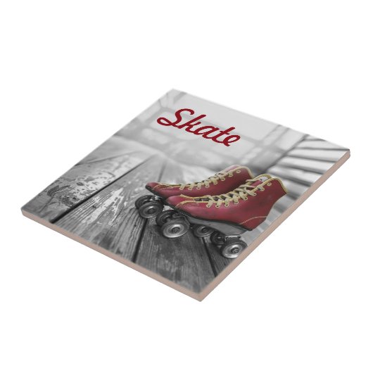 Vintage schaatsen tegeltje (Zijkant)