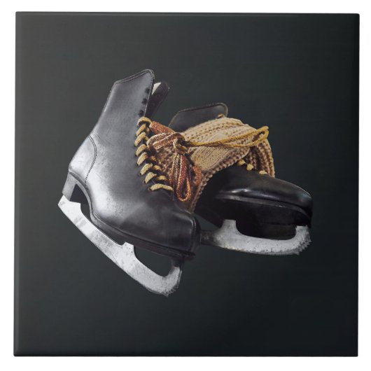 Vintage Schaatsen Tegeltje (Voorkant)