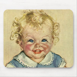 Vintage Schattig Blond Scandinavisch Baby Jongen o Muismat