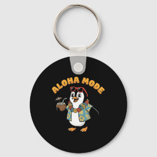 Vintage Schattige Pinguïn Hawaï Aloha Modus Retro Sleutelhanger