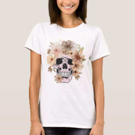 Vintage Schedel & Bloemen Dames T-Shirt