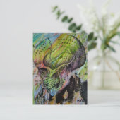 Vintage Schedel Mixed Media Collage Briefkaart (Staand voorkant)