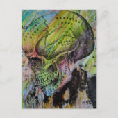 Vintage Schedel Mixed Media Collage Briefkaart (Voorkant)