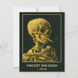 Vintage Schedel Roken – Unieke Van Gogh geïnspiree Briefkaart
