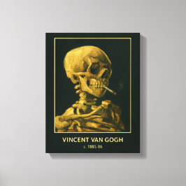 Vintage Schedel Roken – Unieke Van Gogh geïnspiree Canvas Afdruk