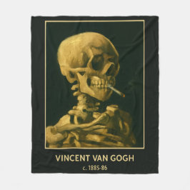 Vintage Schedel Roken – Unieke Van Gogh geïnspiree Fleece Deken