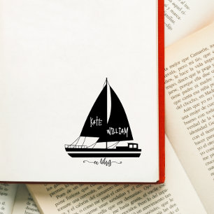 Vintage scheeps ex libris stempel