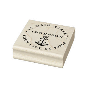 Vintage scheepsanker Preppy #2 adres Rubberstempel