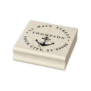Vintage scheepsanker Preppy #2 adres Rubberstempel