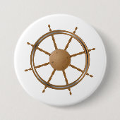 Vintage scheepsstuurwiel kompasontwerp ronde button 7,6 cm (Voorkant)