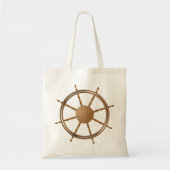 Vintage scheepsstuurwiel kompasontwerp tote bag (Voorkant)