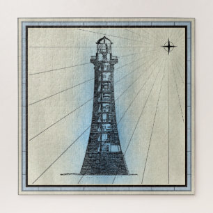 Vintage scheepsvuurtoren voor schepen legpuzzel