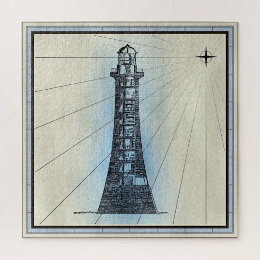 Vintage scheepsvuurtoren voor schepen legpuzzel (Verticaal)