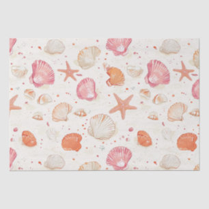 Vintage schelp koraal roze terracotta ivoor tissuepapier