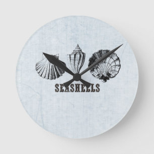 Vintage schelpen ronde klok