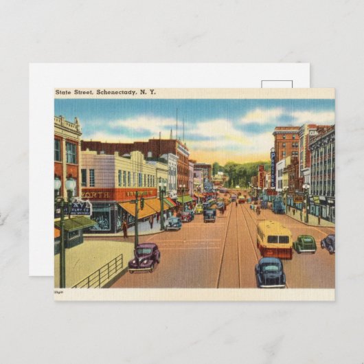 Vintage, Schenectady New York Briefkaart (Voorkant / Achterkant)