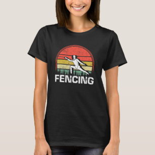 Vintage schermer Retro schermen Sport duel gevecht T-shirt