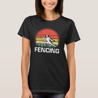 Vintage schermer Retro schermen Sport duel gevecht T-shirt