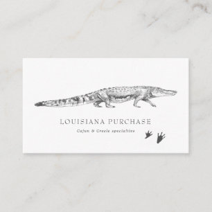 Vintage schets alligator visitekaartje