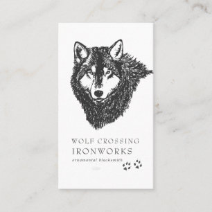 Vintage schets wolf visitekaartje
