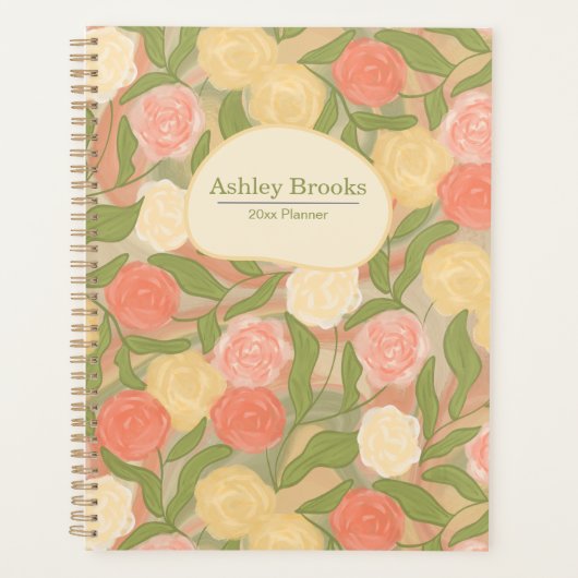 Vintage Schilderachtige Rozen Persoonlijke Planner (Voorkant)