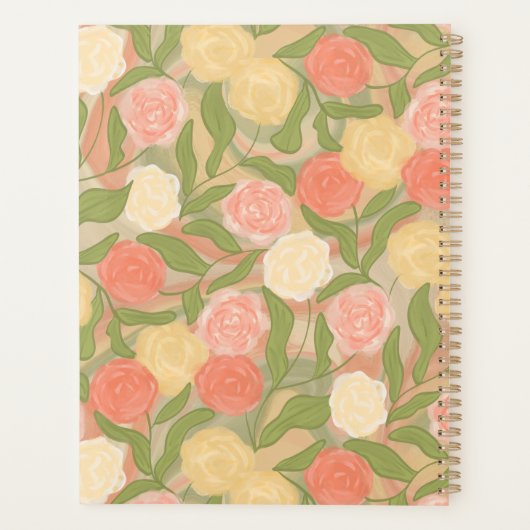 Vintage Schilderachtige Rozen Persoonlijke Planner (Achterkant)