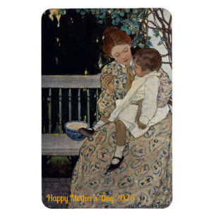 VINTAGE Schilderij Moederdag ~ Magneet