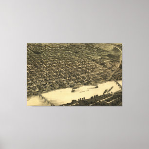 Vintage SchilderKaart van Little Rock (1887) Canvas Afdruk