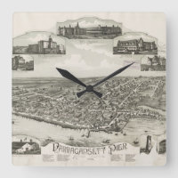 Vintage SchilderKaart van Narragansett RI (1888)