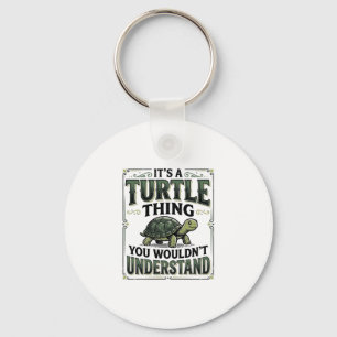 Vintage Schildpad Ding Funny Turtle Lover T-shirt_ Sleutelhanger