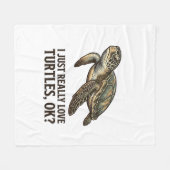 Vintage Schildpad Liefhebber Grappig Zee Schildpad Fleece Deken (Voorkant (Horizontaal))