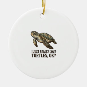 Vintage Schildpad Liefhebber Grappig Zee Schildpad Keramisch Ornament