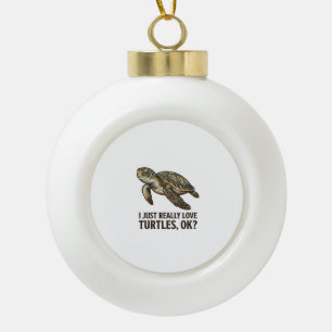 Vintage Schildpad Liefhebber Grappig Zee Schildpad Keramische Bal Ornament